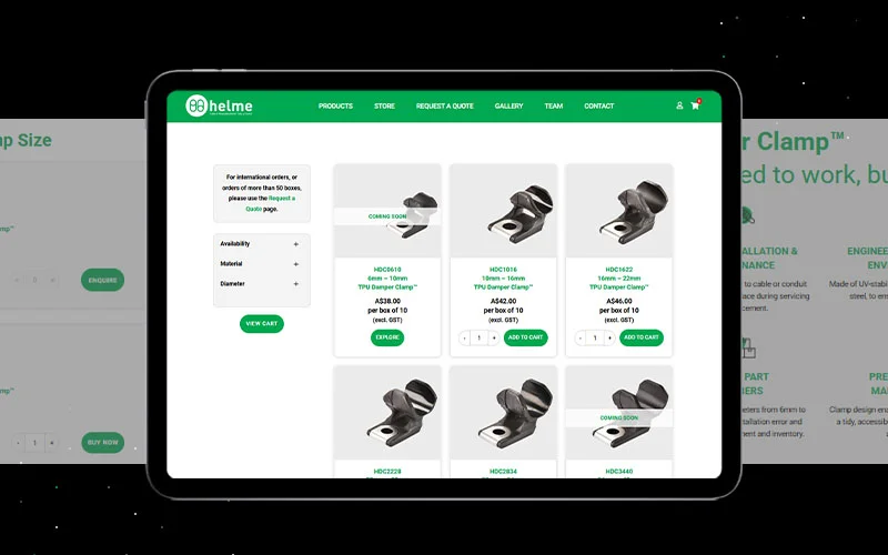 Helme E-Commerce Platform for Innovative Clamps Mobile Case Study 4